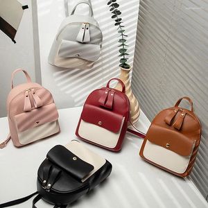 Школьные сумки 2023, женский кожаный рюкзак, модный маленький для девочек-подростков, милый женский рюкзак, 5 цветов