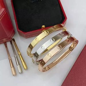 Luxus Liebesarmband Designer für Frauen Unisex Manschette Edelstahl vergoldet 18 Karat Gold Schmuck Party Herren Damen Armband Charme Schraube Diamant Designer Schmuck