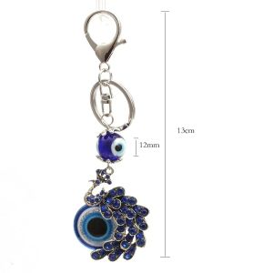 Keychains lanyards l Creative Evil Ends Keychain Peacock Hanging Decor Handcraft Nyckelhållare Lycka till Lycka Devils Blue Car Pendant Bag Drop Amuwf