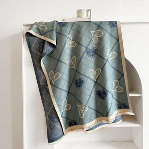 Lenços mulheres menina inverno lenço grosso vintage coração lenço falso cashmere xale envoltórios para senhora ao ar livre quente bandana 180 65cm