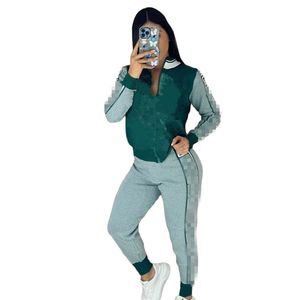 Tasarımcı Jogger, Kadınların Takipleri Bahar Kıyafetleri 2xl Uzun Kollu Ceket ve Pantolon İki Parça Setleri Sıradan Baskı Terlemeleri Aktif Spor Takımına Toptan 8856-1