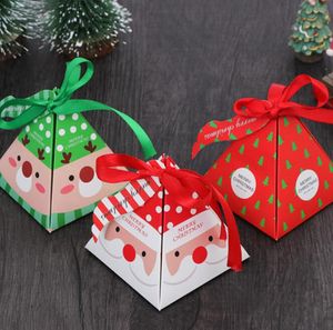 50 PCSlot Creative Merry Christmas Candy Box Christmas Tree Gift Box Bakning Paket Kartong Whole3201106