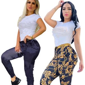 2024 Designer Jogging Sits Feminino Roupas de verão Roupas de verão 2xl Camiseta e calça de manga curta Duas peças conjuntos casuais de suor de sudomos de moletom Sportswear 8856-3