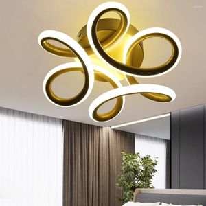 Lâmpada de parede nórdica fácil de instalar mental ouro moderno figura geométrica luz de teto montada forma floral para iluminação interna