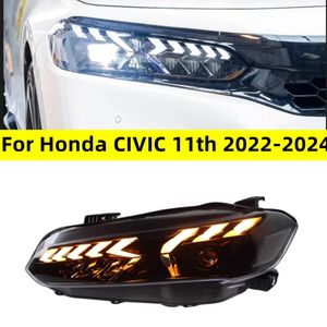 Peças de automóvel para honda civic 11th faróis 20 22-2024 e-tron estilo led luzes diurnas projetor duplo drl carro acessórios modificados