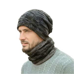 Designer Mens Beanie And Scarfs Set Hat Scarf Warm Winter Adults Ski Mask Hair Bonnet Gorro Black Navy Red Khaki Grey