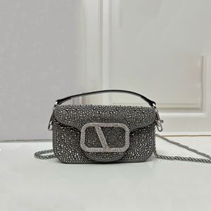 Famous designer crossbody bag diamond inlaid crystal handbag fashionable womens chain dinner bag high end diamond shoulder bags handbag mini underarm bag 2024