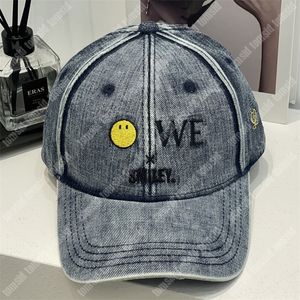 Denim unisex designerbollkepsar för män Mode lyxbaseballkeps för damer Justerbar leende avslappnad hattar