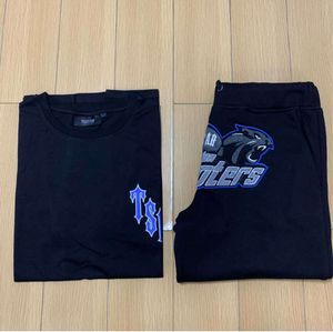 Design de moda conjunto curto verão homens trapstar londres atiradores mulheres camisetas bordadas inferior agasalho roupas yy5513