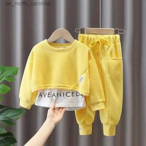 Set di abbigliamento Set di vestiti per ragazze per bambini Nuovi pantaloni maglione a maniche lunghe per bambini Set da 2 pezzi Set di abbigliamento casual sportivo per bambini Primavera e autunno