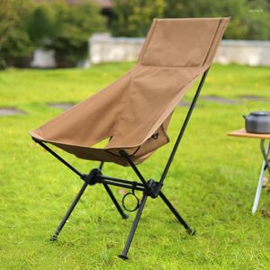 Mobili da campeggio Campeggio esterna Viaggi Super leggero Pieghevole Barbecue Pesca Picnic Comodo schienale Sedia lunare