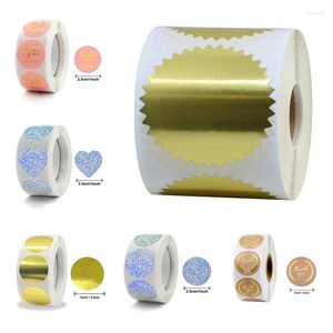 Gift Wrap 200/500Pcs/roll 50mm Silver Gold Embosser Sticker For Embossing Stamp Customize Blank Seal Labels DIY Invitation Card