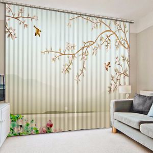 3d шторы с цветком и птицей для гостиной, оконные занавески, современные шторы для постельного белья, высокоточный абажур