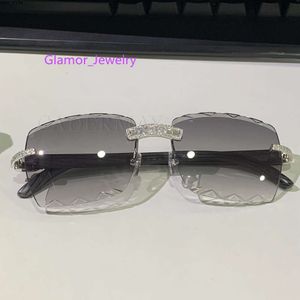 Hot Salking Sier Baguette Moissanite Sun Glasses