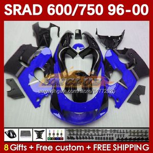 Carementi motociclistici per Suzuki SRAD GSXR 750 600 CC 600cc 96 97 98 99 00 168NO.98 Blue Factory GSX-R750 GSXR600 1996 1997 1998 1999 2000 GSXR750 GSXR-600 750CC 96-00 BODY BODY BODY BOY