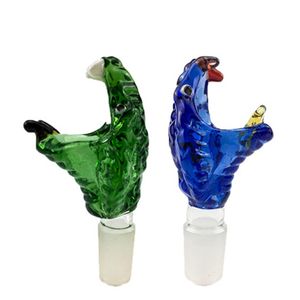 Tigela de animais de vidro de pirex grossa com narguilé 14 mm masculino verde azul -cobra tigelas de tabaco de tabaco para cachimbos de água de vidro bongos