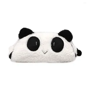 Case Panda Pencil Pen Çantası Kozmetik Makyaj Çantası için Sevimli Yumuşak Peluş