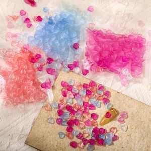 Tırnak Sanat Süslemeleri Osuruk Şeftali Renk Parlak Kalpler Düz Gradyan Işık Yaz Aşk Reçine Aksesuarları