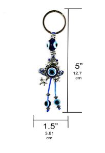 Schlüsselanhänger Lanyards L Luckboostium Frosch-Anhänger mit blauem Kristall, böser Blick, Schlüsselanhänger, Ringschild für Schutz, Segen, Harmonie und Nce Home B Amhmy