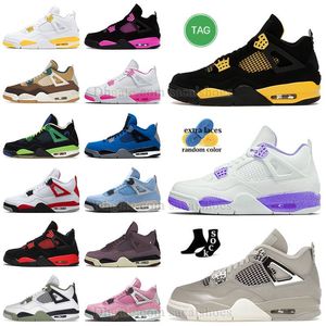 Jumpman 4 4s Basketball Shoes Sneakers Freeze Moment Sail 2023 Black Cats Yellow Red Thunder Pink Purple Oreos Cacao Woo Denim Vivid Sulfur J4 Mens Womens J4s Trainers