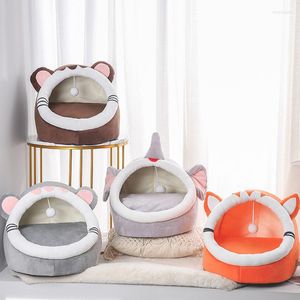 Cat Beds Bed House Cartoon Sleep Sofa With Ball Toy Poodles Maltese Calming Bag Indoor Pet Supplies Cave Nest For Kitten Small Dog