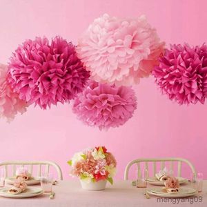 Christmas Decorations Handmade 6''(15CM) Paper Paper Flower Ball For Home Garden Party Wedding Birthday Wedding Car Decoration R231106