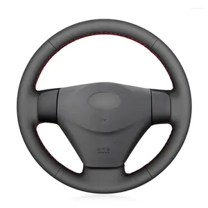 Capas de volante costuradas à mão capa de carro de couro artificial preto para sotaque 2006-2011