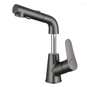 バスルームシンクの蛇口Mablack/Chrome/Gray Pull-Out Push Button Switchable Spout Handleは、壁のデザインの蛇口に対してではありません。