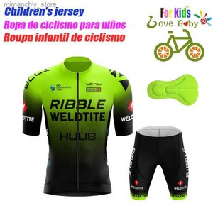 Cycling Jersey Sets High Quality Kids Cycling Clothing Summer Kids Jersey Set Biking Short Seve Clothes Suit MTB Children's Cycling Wear 2022 Q231107