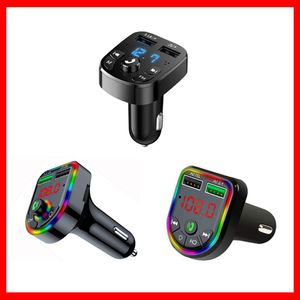 CAR FM Transmissor Bluetooth 5.0 Kit de carro de carro HandsFree Modulador MP3 2.1a Player Audio Receptor 2 USB Fast Charger Carrechar Car-Carcharger Carregando Carga rápida