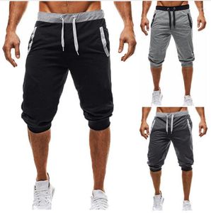 Men's Shorts Men Casual Summer Leisure Knee Length Color Patchwork Joggers Short Sweatpants Trousers Bermuda