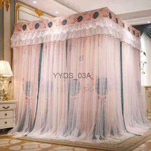 Mosquito Net New household double-layer shading bed curtain Integrated dust-proof thickened princess mosquito net for bed YQ231106