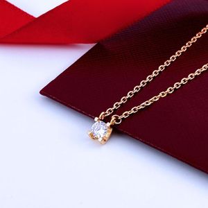 Diamond Necklace Designer Pendant Neckor Luxury SMYCKE 18K Rise Gold Silver Women Necklace Gold Chain Mossanite Jewelry for Woman Girl Lady Födelsedagsfest gåva