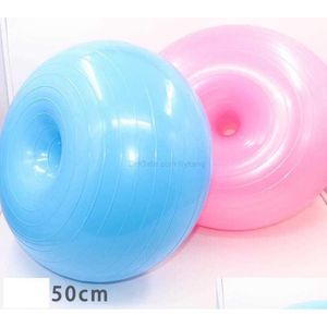 Yoga Balls Fashion Donut Yoga Balls Explosion Proof Fitness Träning Ball Health Sports Gym Drable Apple Shape Pilates Drop Delivery DHU3V