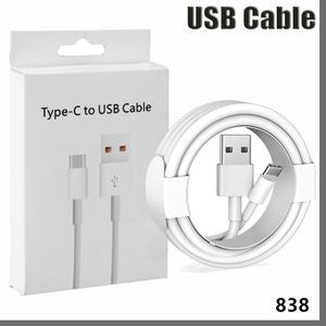 Type-C USB Cable Good quality Micro USB Fast Charging Date Cables C Type Charging Cord for NOTE 20 NOTE 10 S20 Cell Phone Cables with Retail Box 838D