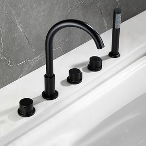 Guida per la doccia da bagno in ottone di lusso Black Deted BACCHIO MOUNTO A 5 ASCOLTA TACCA ROUCETTO ROUCETTO MIXER BASINA A BASINA TACCHIO CON SPRING 230406