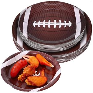 Tallrikar 96 datorer American Football Paper Pert Party Supplies Serving Flatware Tray Decorations