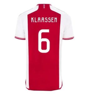 Anpassad Tadic 23 24 Soccer Jerseys Berghuis Black Marley Kit Klaassen Brobbey Bergwijn Cruyff 2023 2024 Hem bort fotbollsskjorta män barn kit uniformer