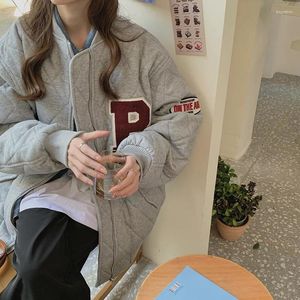 Women's Down Fried Street Casual Baseball Suit Cotton Padded Jacket Winter Style Letter Loose Thicked Warm Rac