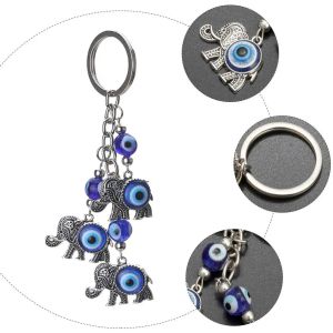 Chaveiros Lanyards L Evil Eye Proteção Charme Chaveiro Símbolo de Ferradura Chaveiro Lucky com Decoração de Elefante para Boa Sorte Hamsa Turkis Amq3F