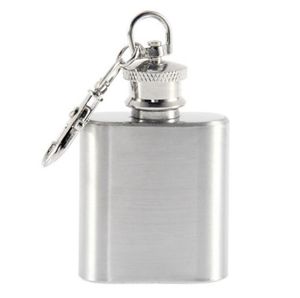 1oz Portable Mini Stainless Steel Liquor Hip Flask for Alcohol Bottle Travel Whiskey Bottle Mug Flask Flask Key Ring Chain