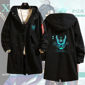 Anime Costumes Game Genshin Impact Xiao Cosplay Cosplay Trench płaszcz płaszcz Zhongli czarne stroje Kobiet Kurtka mężczyzny