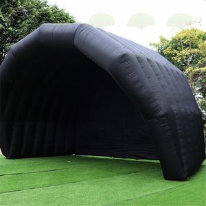 Portable Outdoor inflatable stage tent black rooftop booth Inflatable Stage Cover Marquee concert shelter dome marquee cover with blower free print logo