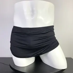 Cuecas sexy roupa interior gay deslizamentos lingerie homens destacável cintura baixa gelo seda plana forro de canto arro calças casa boxer shorts