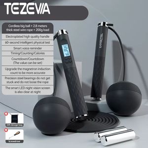 Jump Ropes TEZEWA Weighted Wire Cordless Fitness Exercise ing Skipping Professional Crossfit 230406