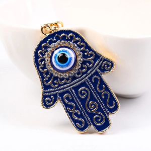 Keychains Lanyards L Evil Eye Keychain For Women Hamsa Crystal Hand Car Drop Delivery Amdbl