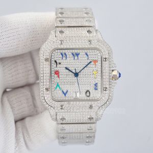 Hip-Hop-Designer-Uhr Herren Luxus voller Diamanten Uhren 4555pcs Moissanite Diamond Armbanduhr Automatik 8215 Uhrwerk 40mm 904 Edelstahl orologio di lusso