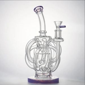 12 Waterfall Recyclers Tube Vortex Cyclone Oil Rigs Glass Hookahs Big Bongs Super Dab Rig Tornado Cyclone 14mm Joint Water With Bowl