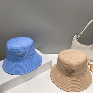Fashion Casual Bucket Hat Nylon Material Breathable Sunshade Cap Classic Triangle Logo Women Men Travel Versatile Wrinkle Resistant Hat