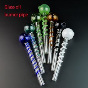 In Stock Pyrex Glass Oil Burner Tubi Colori Invia a caso Piccoli mini pipe per tabacco Accessori per fumatori SW26